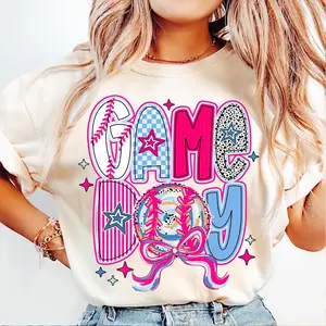 Game Day Baseball Coquette Comfort Colors Shirt, Brushstroke Baseball Coquette Shirt, Tis the Season, Baseball Bow Mom T-shirt