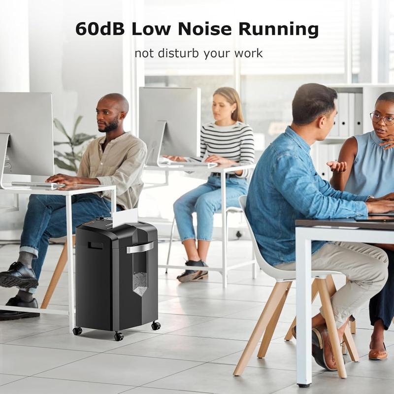 Bonsaii 12-Sheet Micro Cut Shredders for Home Office,60 Minute P-4 Security Level Paper Shredder for CD,Credit Card, Mails,Staple, 4.2Gal Pullout Bin