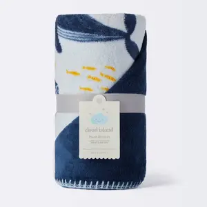 Plush Baby Blanket - Whales - Cloud Island