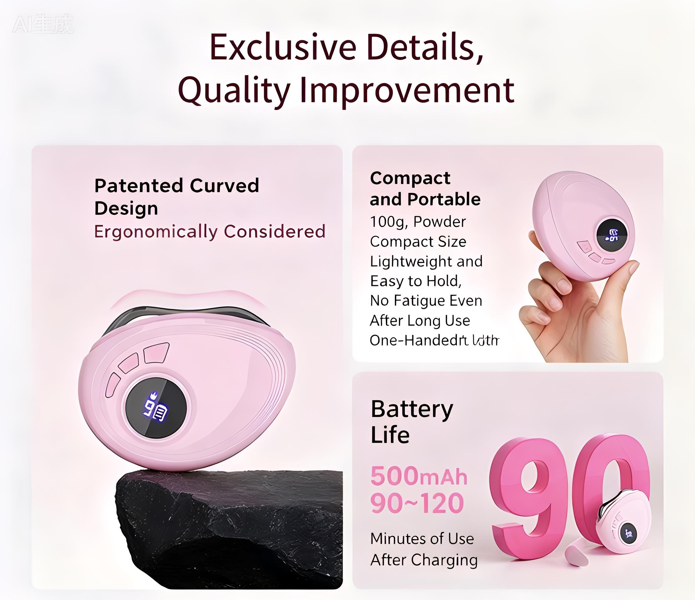 Electric Gua Sha Massager with 9-Level Heat & Vibration for Anti-Aging Neck & Face Lift Reducing Wrinkles and Puffiness