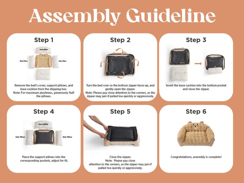 Lesure Teddy Bear Sofa for Small Pets - Valentine’s Day Gift for Fluffy & Warm Cute Couch for Indoor Cats, Fuzzy Cat Sofa with Removable Washable Cover, Supportive Pet Chair with Cute Teddy Bear Design, Perfect for Autumn & Winter Home