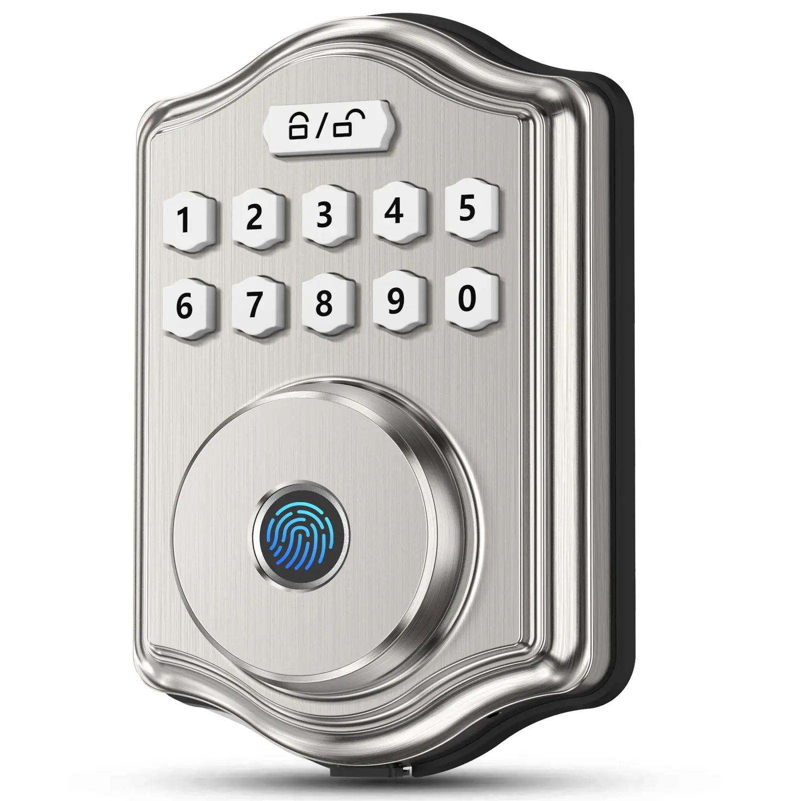 52HZ Fingerprint Door Lock, Keyless Entry Door Lock with Code, Voice Guidance Electronic Keypad Deadbolt Smart Locks for Front Door, Anti-Peeping Password, Auto Lock, Easy to Install, Black