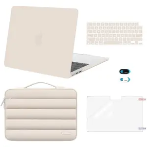 MOSISO Compatible with MacBook Air 13 inch Case 2026 2025 2024 2023 2022 M4 A3240 M3 A3113 M2 A2681, Hard Case&Puffy Bag&Keyboard Cover&Webcam Cover&ScreenFilm for MacBook Air 13.6 Case