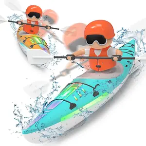 Remote Control Boat Toy,Remote Control Kayak Boat W/Colorful LED Light for Kids, Innovative Realistic Paddling Design,2.4 Ghz Remote Control Boat Toy, Valentine's Day Gifts
