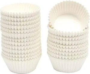 Qiqee 300 Count Jumbo Cupcake Liners White Muffin Liners Food Grade Baking Cups Paper No Smells（Large Size） qiqee