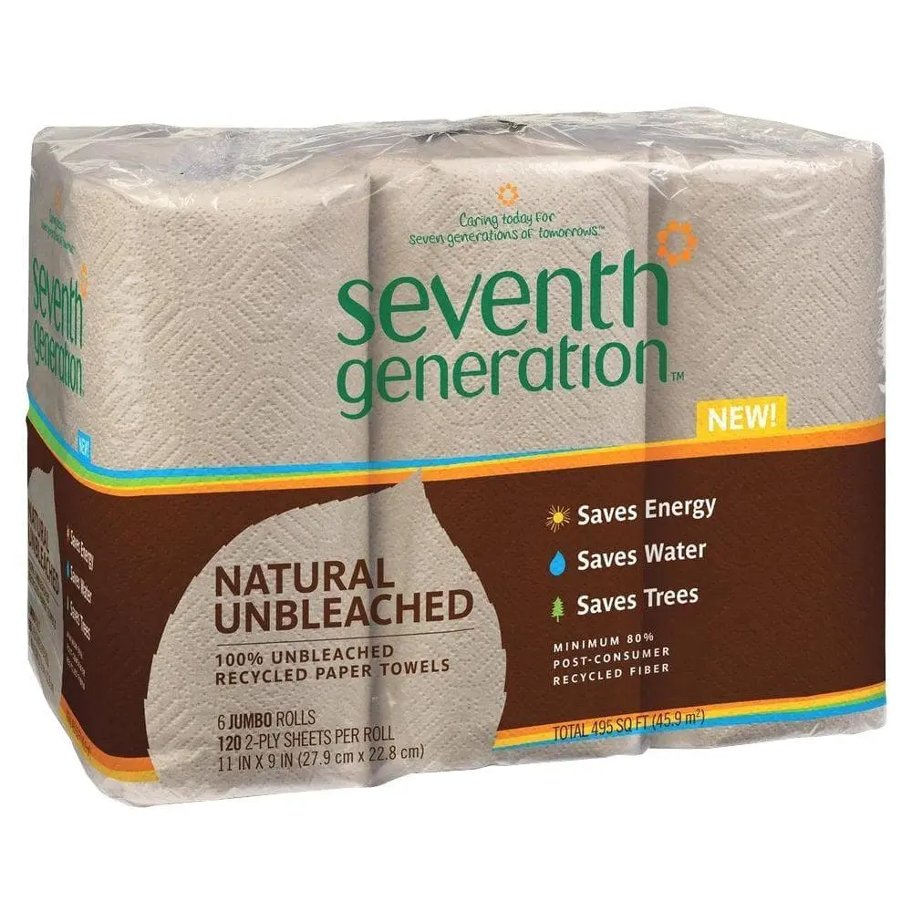 SEVENTH GENERATION Natural Unbleached 100% Recycled 2-Ply Jumbo Roll Paper Towels (120-Sheets Per Roll, 6 Rolls Per Pack)