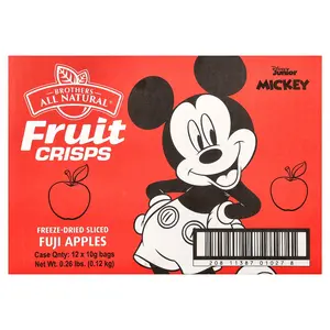 Brothers-All-Natural Fruit Crisps, Fuji Apples, Disney Junior, 12 Bags, 0.32 oz (10 g) Each