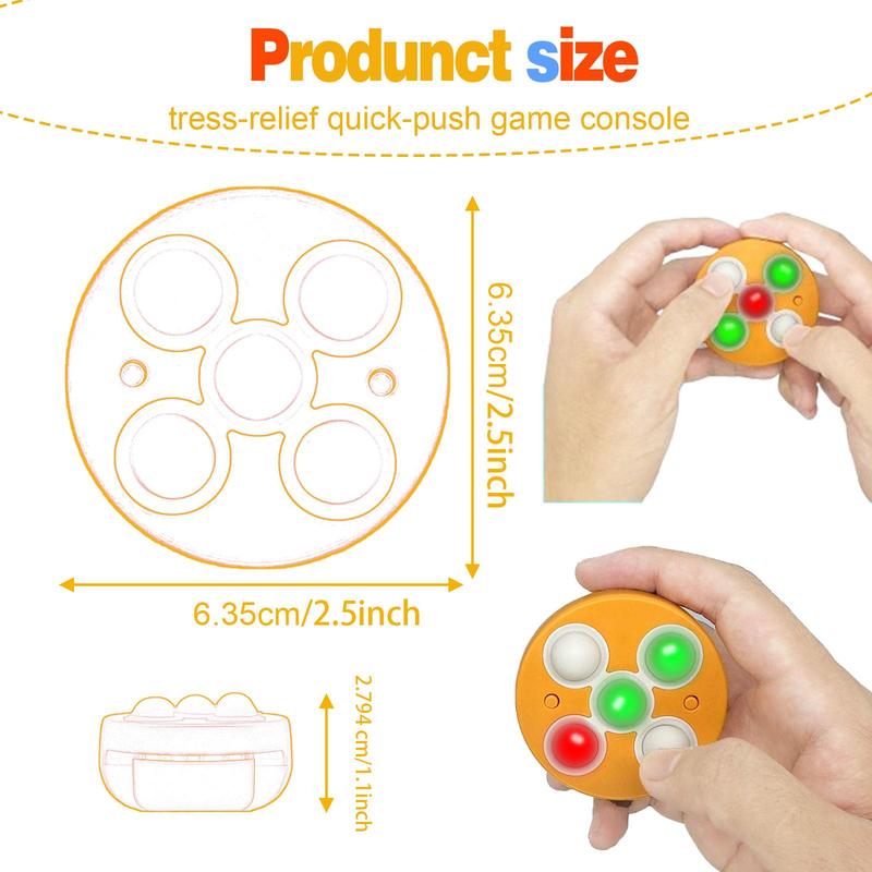 Stress Relief Toys Quick Push Game - One-handed handheld bubble game, fun and portable. Suitable for kids and adults. Holiday and party favors.