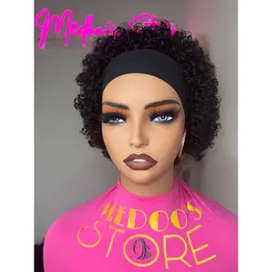 ALA Short headband curly wig human hair