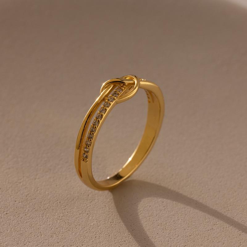 Pave Knot Ring by Caitlyn Minimalist - Dainty Love Knot Promise Ring - Delicate Diamond Jewelry - Romantic Anniversary Gift