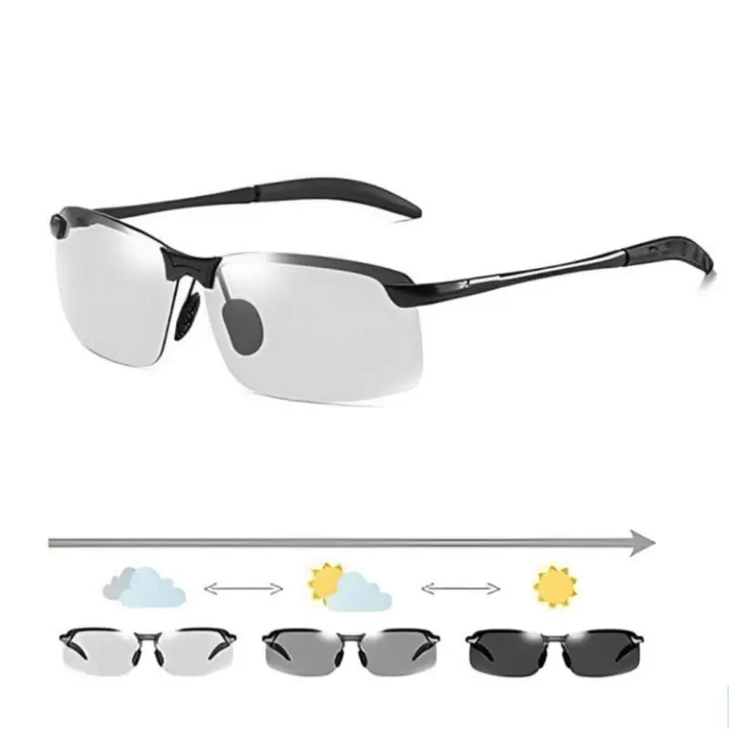 Paleshy Photochromic Polarized Sunglasses, UV Protection for Men and Women, Lightweight and Ideal for Sports and Night Driving.