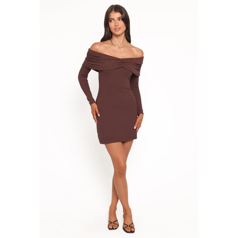 Danica Mini Dress - Chocolate Brown