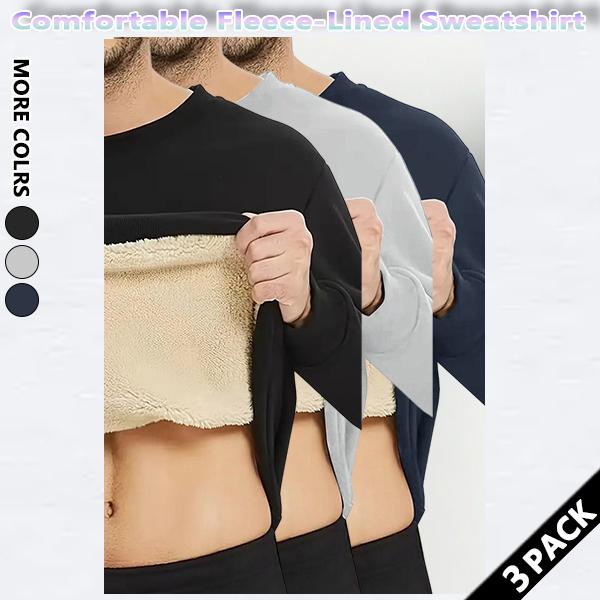 Men's autumn and winter warm thick round neck sweatshirt, soft fabric, resist the cold autumn and winter, autumn and winter cost-effective plus fleece sweatshirt, suitable for daily wear