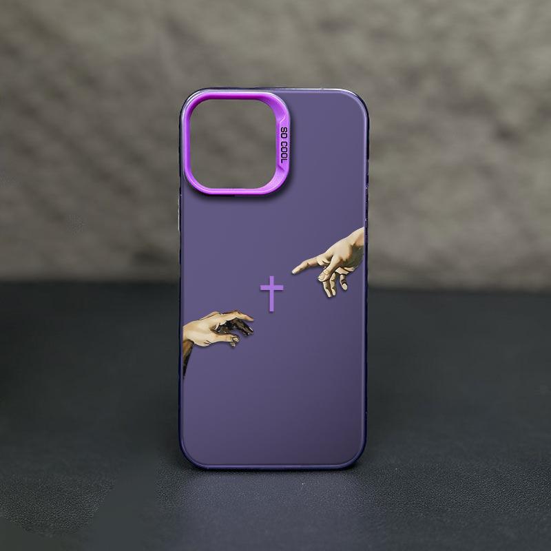 Jesus Cross Pattern Phone Case Fashion TPU Laser Craft Anti-Drop Cover for iPhone 17 16 15 14 13 12 11 & Samsung Galaxy S25 S24 S23 S22