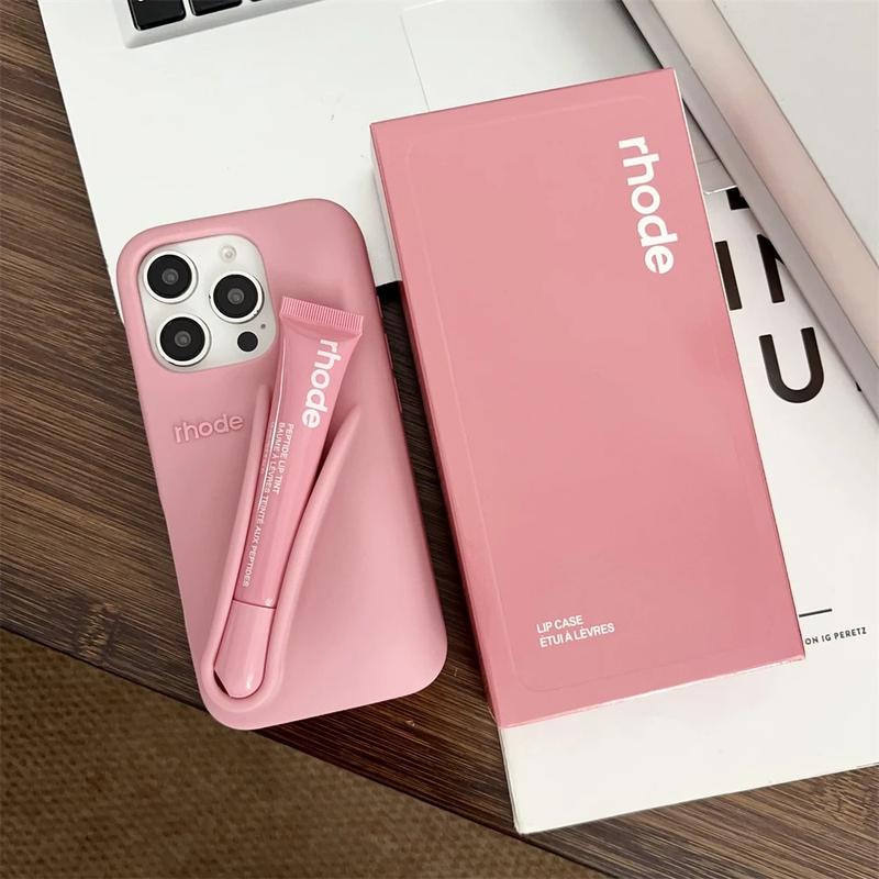 (Super sale 50%) 2026 Most-loved Colour Rhode Hailey Lip Gloss Holder Case, Soft Silicone Cover with Box and Lipstick For iPhone Girls