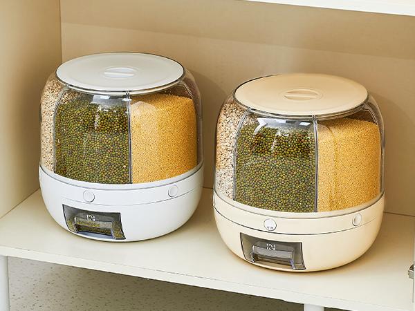 UFORU Moisture-Proof Airtight Grain Dispenser with lid, Multi-Grid Large Capacity Grain Storage,Container Perfect for Rice, Grains, Cereals, Flour, Pet Food & Mini Candies,kitchen organization,food storage containe,food storage container UFORU Moisture-Proof Airtight Grain Dispenser with lid, Multi-Grid Large Capacity Grain Storage,Container Perfect for Rice, Grains, Cereals, Flour, Pet Food & Mini Candies,kitchen organization,food storage containe,food storage container