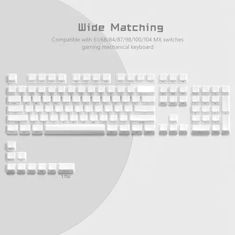 Womier Custom Crystal Jelly Keycap Set - 113-Keys OEM Profile Side-Printed PC+ABS, Transparent Backlight RGB-Reveal Caps, Easy to Install, Comfortable Typing Experience for Cherry Gateron MX Switches Mechanical Keyboards (60/65/75/100%)