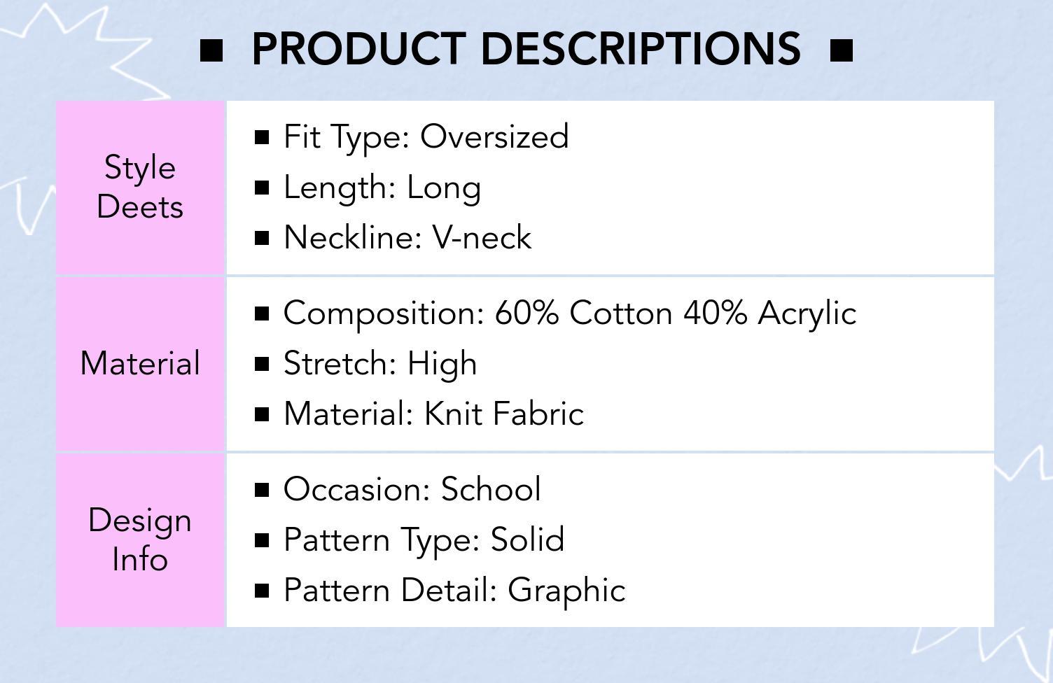 Cider Knit V-neck 23 Graphic Hollow Out Oversized Top