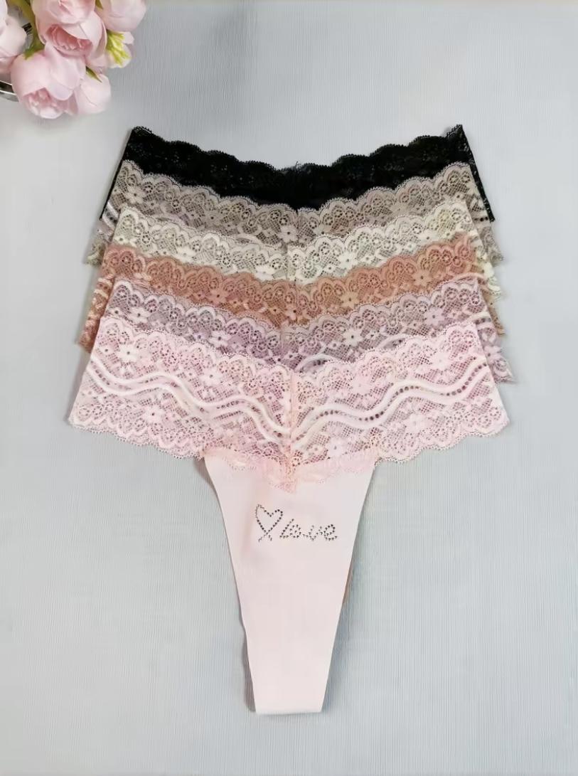 Women's Lace Floral Briefs SeamlessSexy High Cut Underwear Breathable Invisible BikiniBrief Woman Low Rise Comfort Sexy LingerieKnickers Womenswear Aesthetics Light 6 Pack-Multicolor Basic Minimalist fresh sale luxury Halloween Themed Wavy Edge Panties