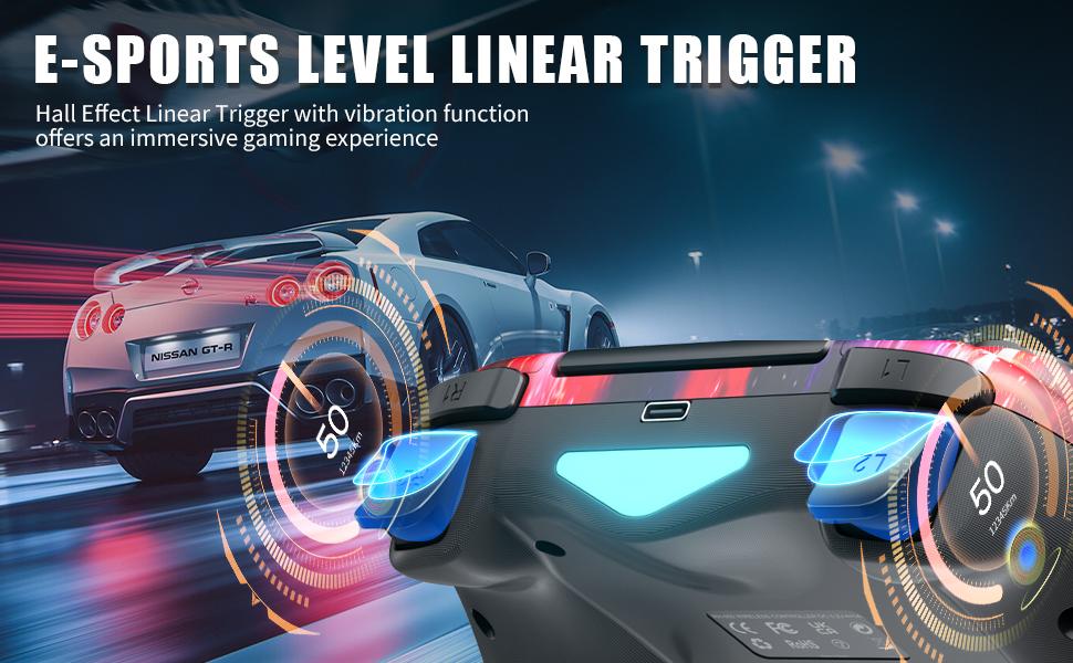 Wireless Controller for PS4 – Turbo, Dual Vibration, 6-Axis Motion Sensor, Touch Pad, Compatible with PS4/Slim/Pro/PC