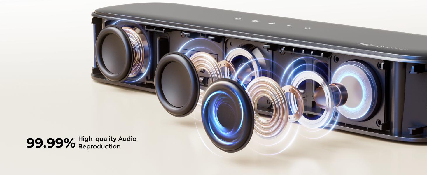 ULTIMEA 7.1ch Soundbar with Dolby Atmos, Surround Sound System for TV with 4 Surround Speakers, Sound Bar for Smart TV with App Control, Soundbar with Subwoofer for Home Theater, HDMI eARC, Bluetooth,  Aura A60