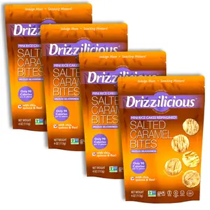 Drizzilicious Mini Rice Cake Bites, Salted Caramel | 4 Bags