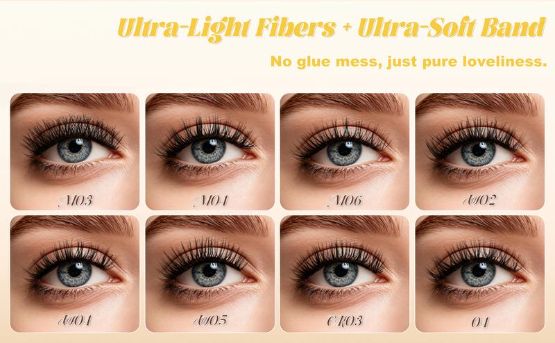 Magnetic Eyelashes with Applicator - CHENSPLEND Upgrade Soft Reusable Lashes + Feathery Style, Natural Look No Glue Needed, Easy Wear/Remove Magnetic False Lash Kit