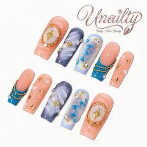 Unailty  | Arctic Muse | Professional Salon-Quality Handmade Press-On Nails | High-Strength & Durable | Reusable