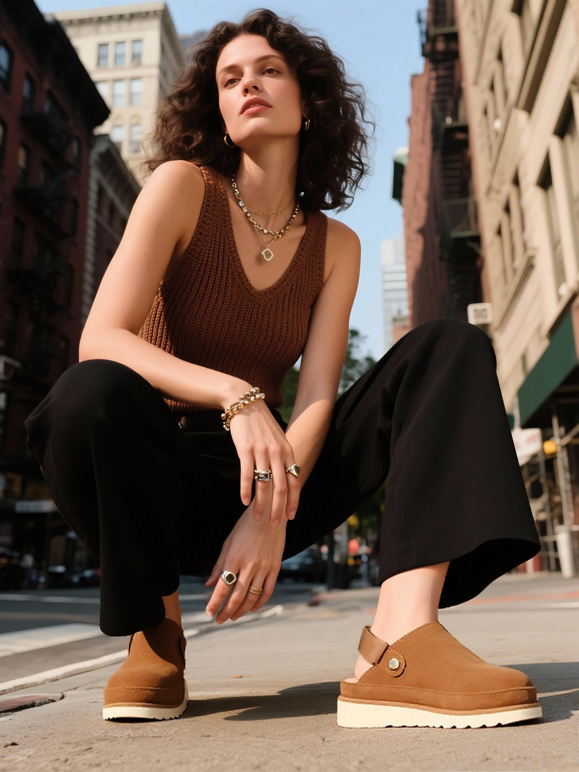 EVELLYHOOTD Women's Fashion 2-in-1 Suede Clogs with  Backstrap Non-slip  TPR Sole Adjustable Strap Casual  Comfort Footbed Slippers Mules Walking Shoes Gym Shoes for Daily Wear