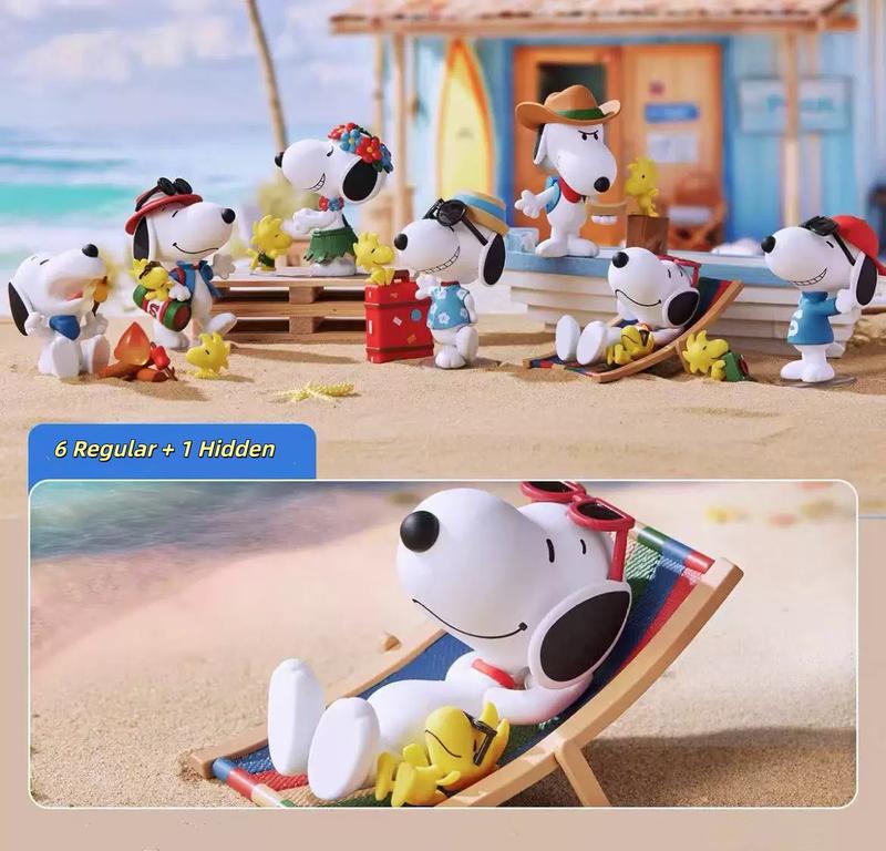 Snoopy Travel Buddies Collectible Figure Blind Box - 6 Regular + 1 Hidden Edition, Cute Peanuts Gang Journey-Themed Mini Toys, Perfect for Car Dash, Desk Decor & Gifts,Holiday Gifts（(Figurine height 3"）