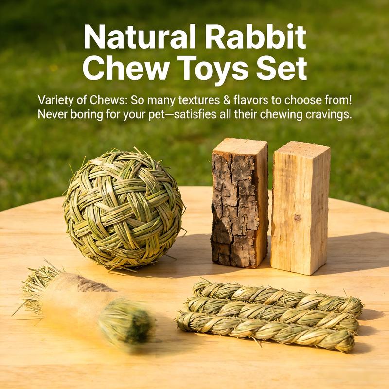 23.6 inch Wooden Hamster Cage,  Openable Top, Ventilated, Easy to Clean, 50-60 PCS Natural Rabbit Chew Toys, Treats, Timothy Sticks, Apple Sticks, Sweet Bamboo for Guinea Pig, Hamster, Chinchilla, Rat, Small Animals Bunny