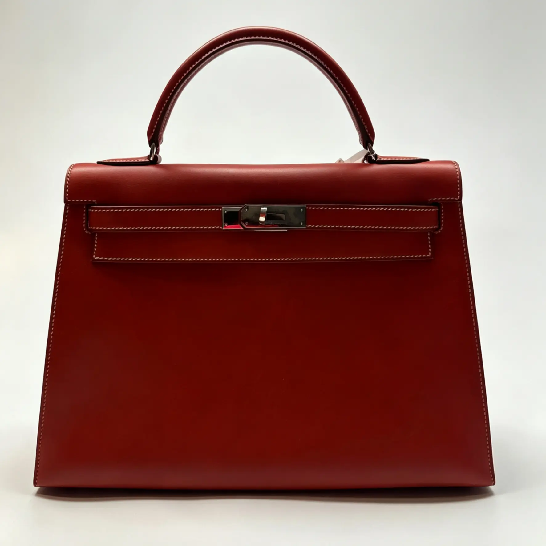 Pre-owned HERMÈS Hermes Kelly Handbag Rouge H Chamonix with Palladium Hardware 32