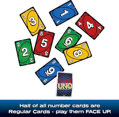 Liar’s UNO Card Game in Travel & Storage Tin for Adults, Kids, Families, Parties & Game Nights, Outwit Other Players with Bluffing & Trickery (Amazon Exclusive)