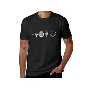 Chivas de Guadalajara Mexican Football Team Heart and Animal Print Short Sleeve Cotton T Shirt for Men Black Casual Crew Neck Top
