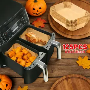 8.6x5.5 Inch Premium Air Fryer Liners, 125PCS Non-Stick Oil-Proof Paper, Compatible with Ninja & COSORI, Time-Saving Kitchen Gadget for Busy Moms iced coffee cute cups