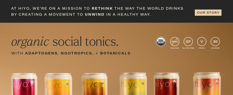 Hiyo Organic Social Tonic - Peach Mango, 12 FZ - N.A. Functional Seltzer, Sparkling Water Crafted with Organic Adaptogens, Nootropics & Botanicals Hiyo Organic Social Tonic - Peach Mango, 12 FZ - N.A. Functional Seltzer, Sparkling Water Crafted with Organic Adaptogens, Nootropics & Botanicals