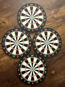 Dartboard Drink Coasters Set – Game Room & Man Cave Bar Coasters (Set of 4)
