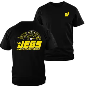 JEGS High Performance T Shirt 2 Sides Black Racing Logo Tee for Mechanics Drag Racers Engine Builders Car Performance Fans