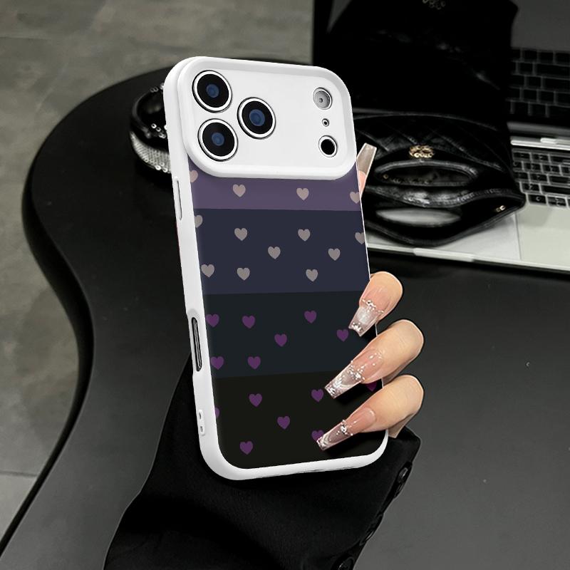 Cute Minimalist Gradient Heart Phone Case for iPhone 17 Pro Max 16 Pro Max 15 Pro 14 13 12 11 Series