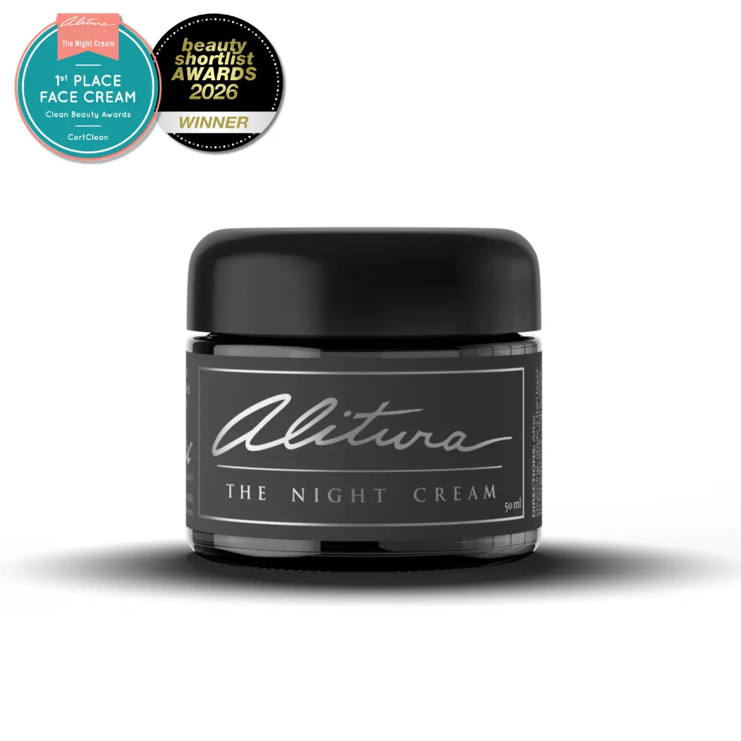 Alitura Night Cream - Luxury Organic Moisturizer with Hyaluronic Acid, Raw Manuka Honey for Adult Skin Hydration and Repair