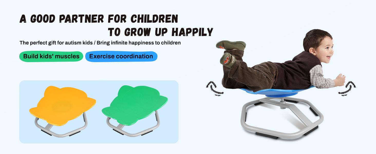 Kids Sensory Swivel Chair, Sit-and-Spin Toy,Boost Balance and Coordination in Kids, Sit and Spin Swivel Chair for Kids Toddlers, Sensory Spinning Seat Fun Furniture kids outdoor play