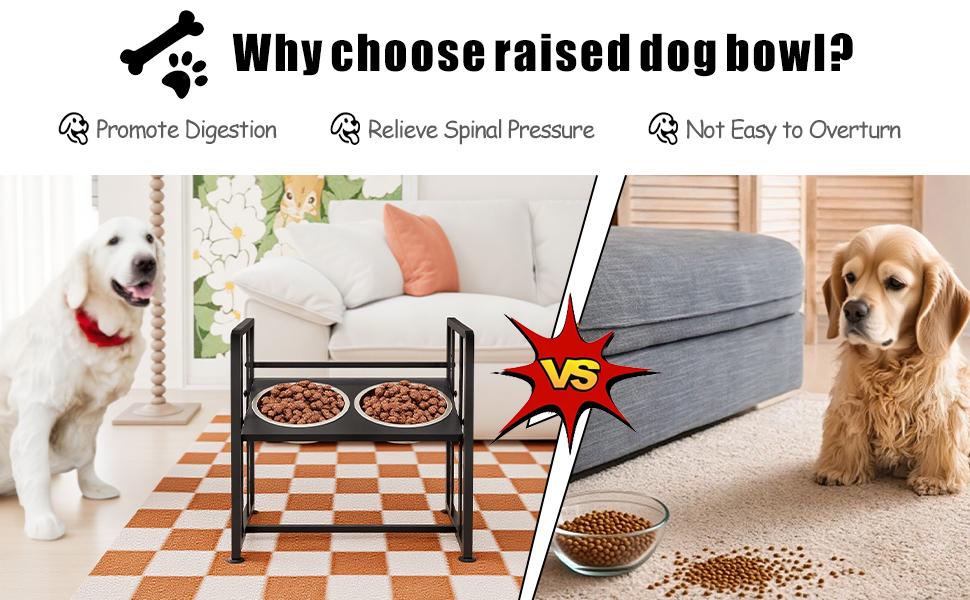 Elevated Metal Dog Bowls with adjustable height, equipped with 2 stainless steel bowls and Spill Proof Mat, suitable for food&water feeders for medium and large dogs Elevated Metal Dog Bowls with adjustable height, equipped with 2 stainless steel bowls and Spill Proof Mat, suitable for food&water feeders for medium and large dogs