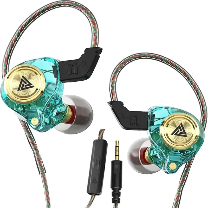 QKZ AK3 Portable Wired In-Ear Audio Earbuds with Mic, HiFi Subwoofer Noise Cancelling Gaming Accessories, Gym & Gaming Headset, Cool Tools and Gadgets, Teenage Boy/Boyfriend Gifts, Gamer Stuff