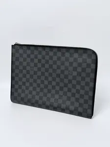 Pre-owned Louis Vuitton Canvas Laptop Sleeve Damier Graphite Pochette Jour GM Clutch ipad JD042LV