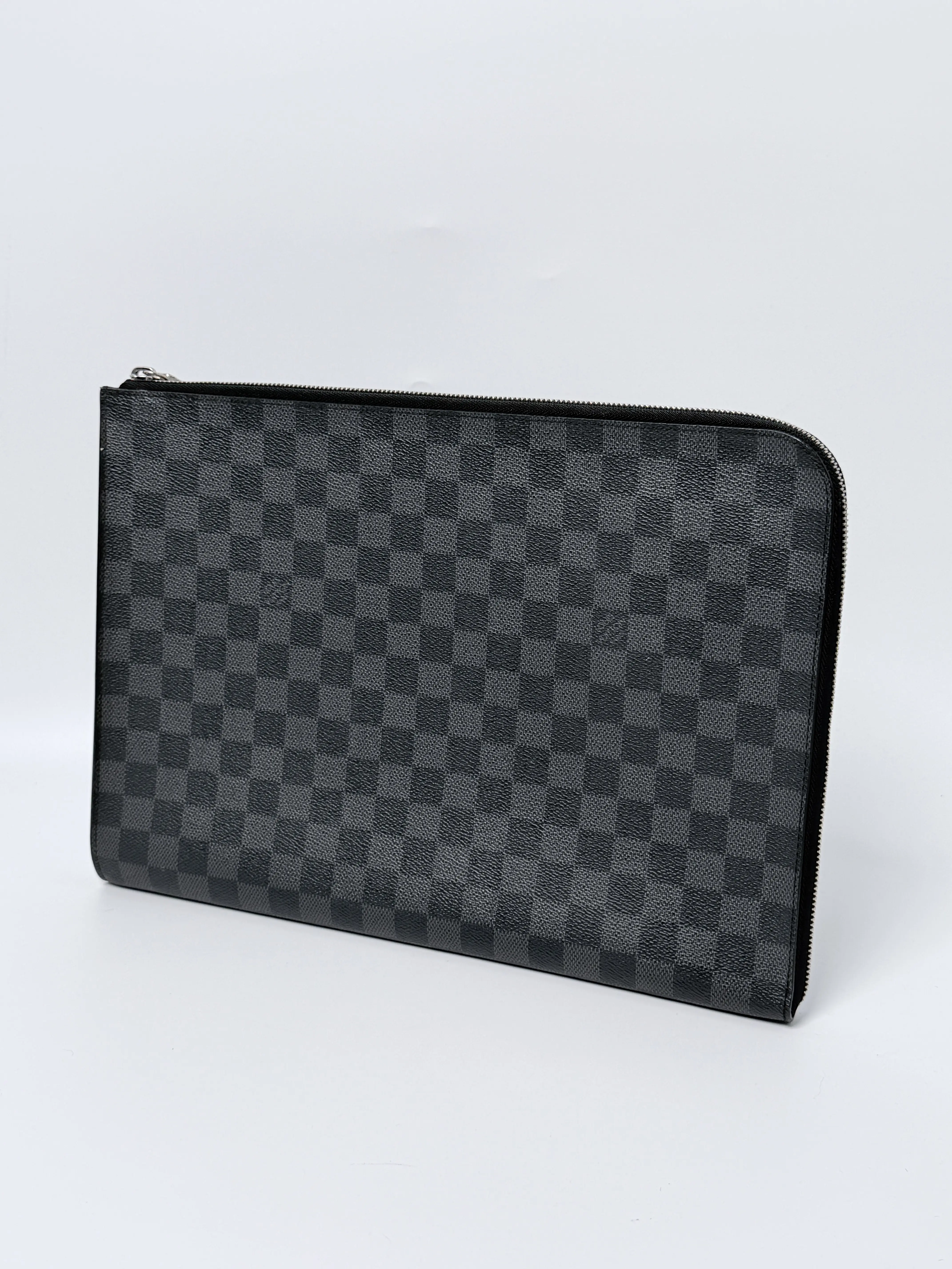Pre-owned Louis Vuitton Canvas Laptop Sleeve Damier Graphite Pochette Jour GM Clutch ipad JD042LV