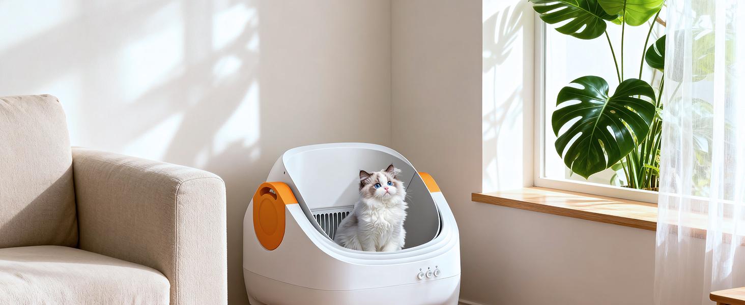 60 Pack Cat Litter Liner, Waste Cat Litter Bags for Thereye SC06 Automatic Litter Box, Drawstring Heavy-Duty Liners, Leak-Resistant, Large 26" × 11.8"