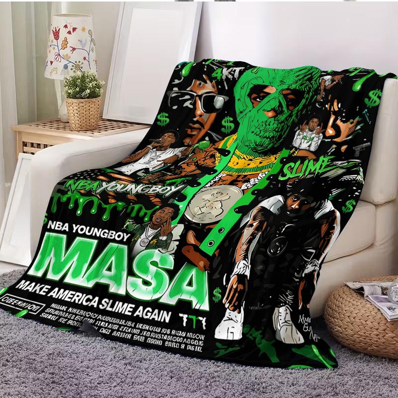 Countdown Sale!‘’YoungBoy‘’ Flannel Blanket – Ultra Soft, Warm & Lightweight All-Season Throw with Album-Inspired Graphic Design – Cozy Plush Blanket for Bed, Sofa, Office & Travel – Hip-Hop Artist Merch & Gift for Fans, Birthdays & Christmas american bla