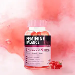 Feminine Balance Gummies  with 3 Probiotics & 5 Berrie, Supports pH & Hormonal Balance,Gut & Skin Health Support,   Sugar-Free Fruit Flovor-  Healthcare Supplement for Women