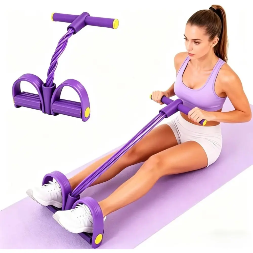 6-Tube Elastic Yoga Pedal Puller Tension Rope, Multifunction Workout Bands, Home Gym Exercise Equipment, Gym Accessories for Abs at Home & Resistance Band Training, Resistance Band Workout full-body