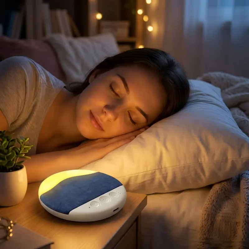 ZIZI SAUCE Ultra-Thin Bluetooth Pillow Speaker - Bluetooth 6.0 Wireless Portable Speaker with Sleep-Ready Light, Air Conduction Audio, Soft Immersive Sound, USB Type C, Bedtime Music Play, Android & iOS Compatible, Wireless Speakers